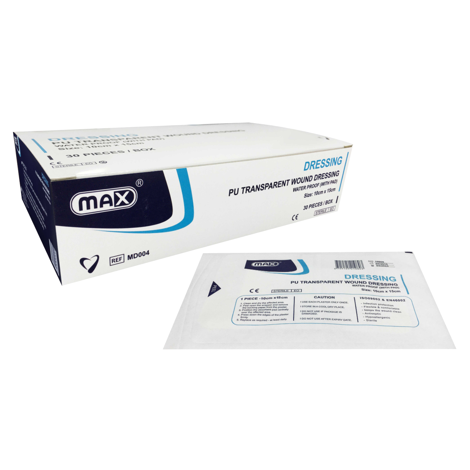 Product Image for Max Pu Transparent Adhesive Wound Dressing 10X15cm 30pcs