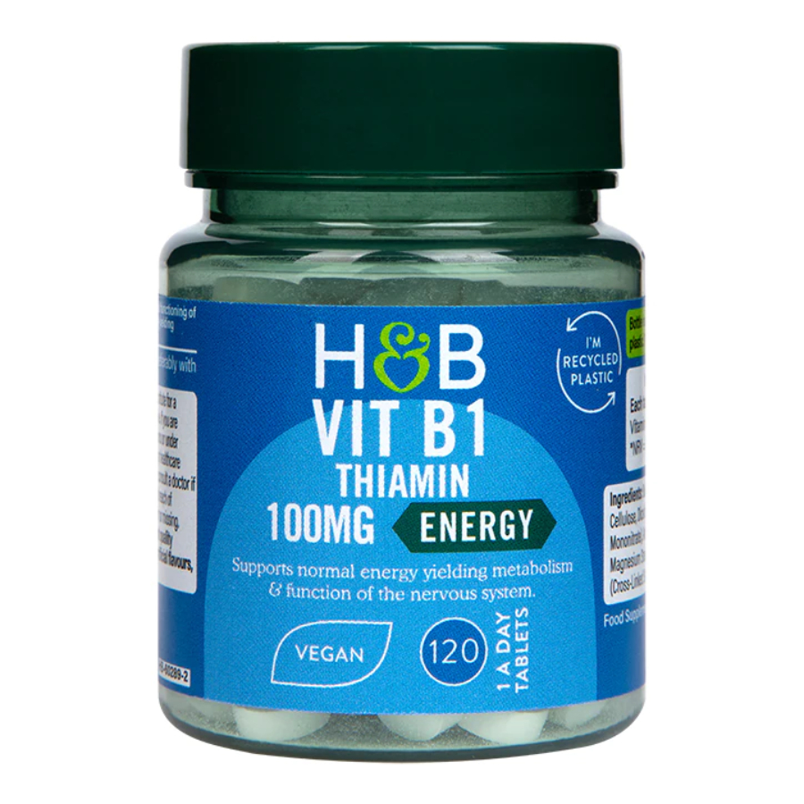Product Image for Holland & Barrett Vitamin B1 + Thiamine 100mg 120 Tablets