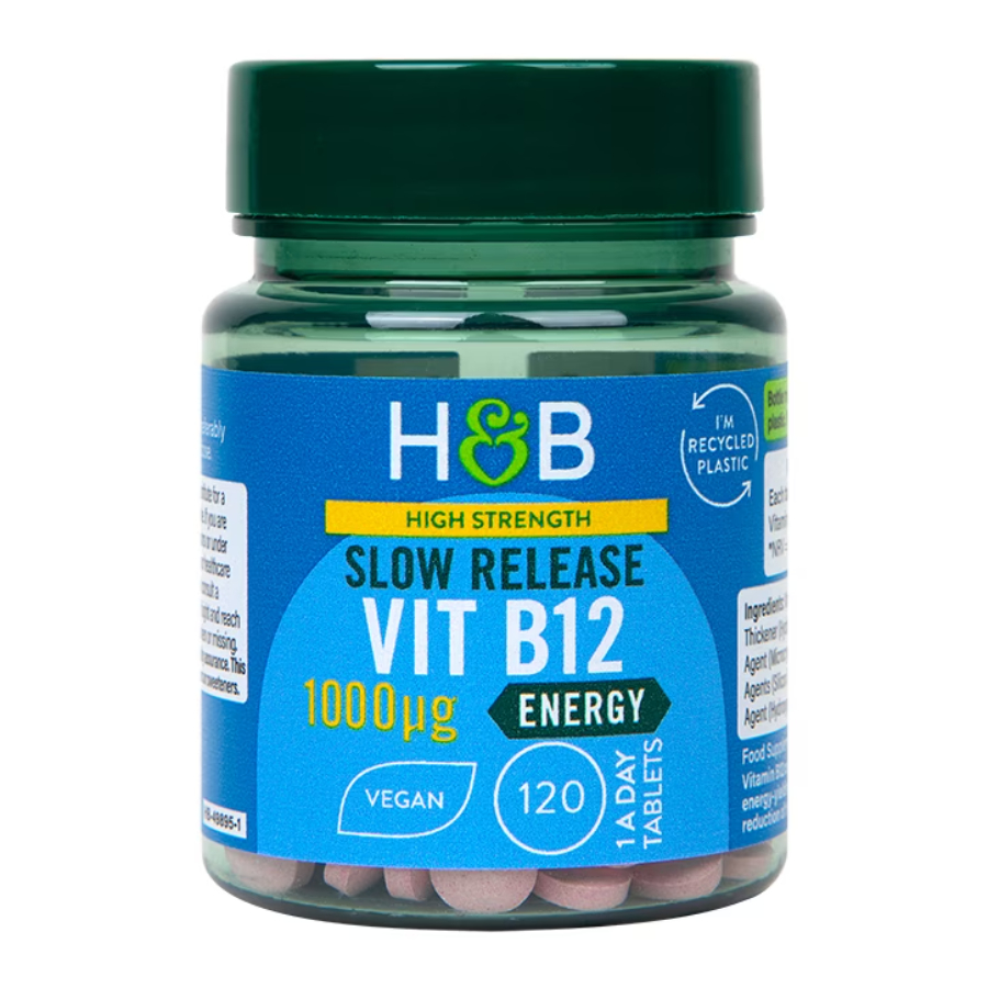 Product Image for Holland & Barrett High Strength Slow Release Vitamin B12 1000ug 120 Tablets