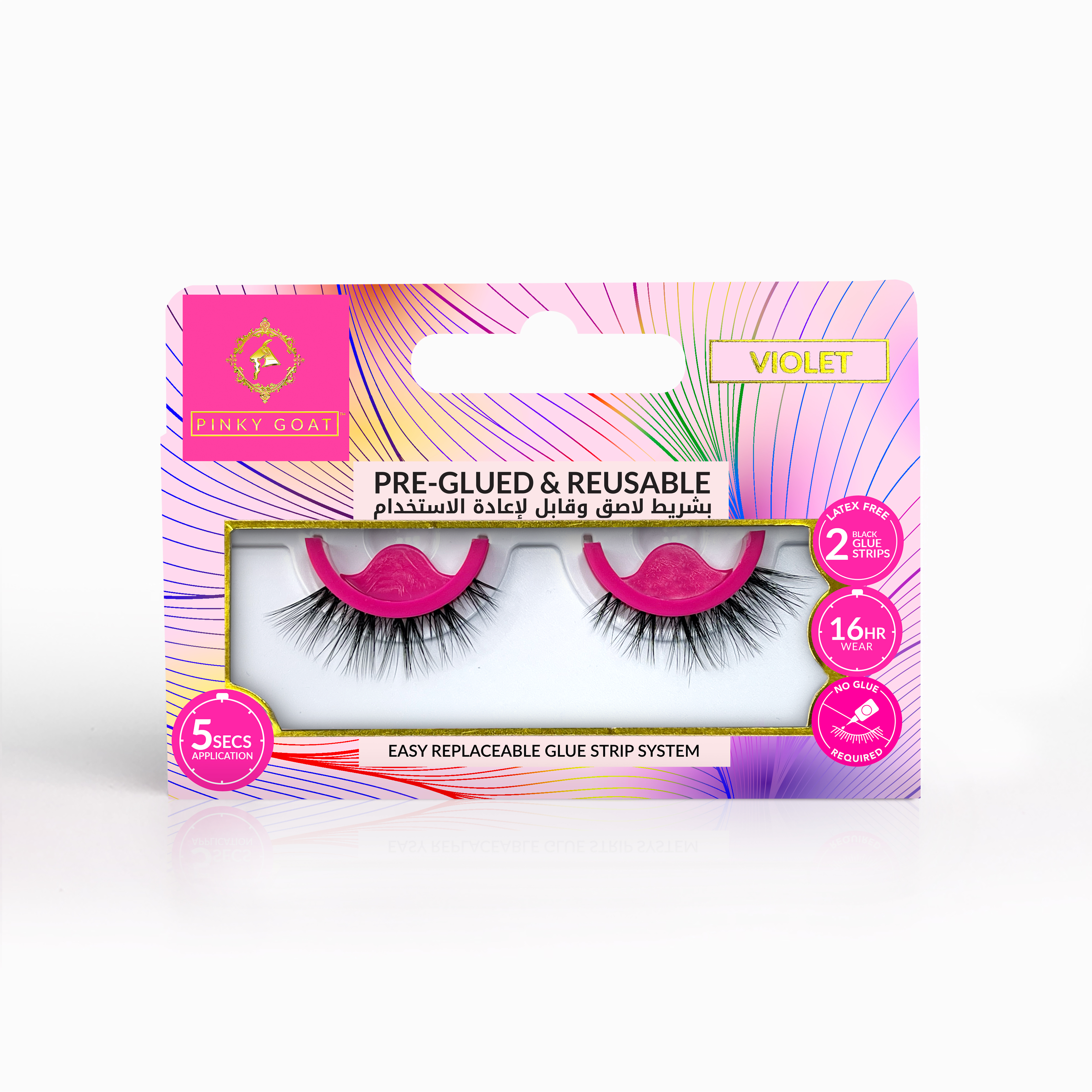 Product Image for Pinky Goat Pre-Glued Violet Lash - 1 Pair Black 