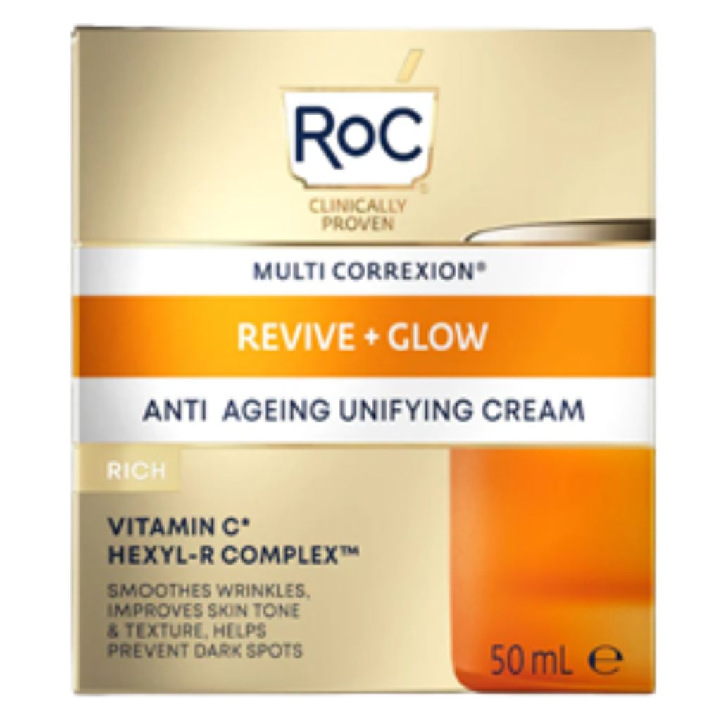 RoC Multi Correxion Revive + Glow Antiaging Unifying Face Cream With Vitamin C 50ml
