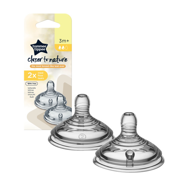 Product Image for Tommee Tippee Closer To Nature 2X Med Flow Teat