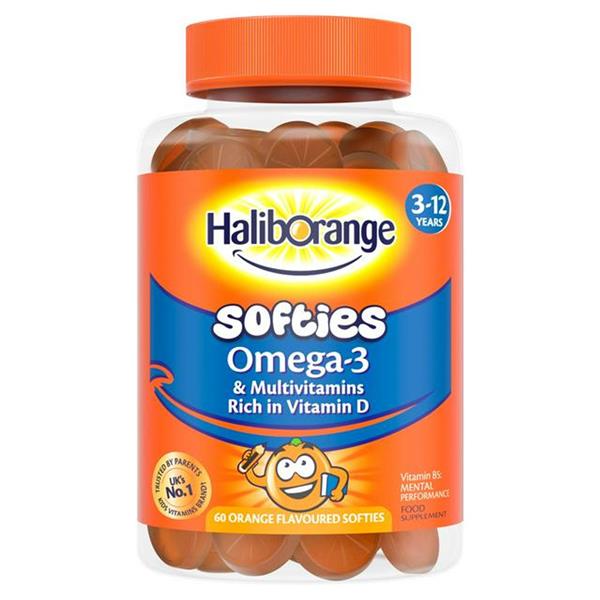 Haliborange Kids Vitamins Omega-3 And Multivitamin Orange Softies, Pack Of 60