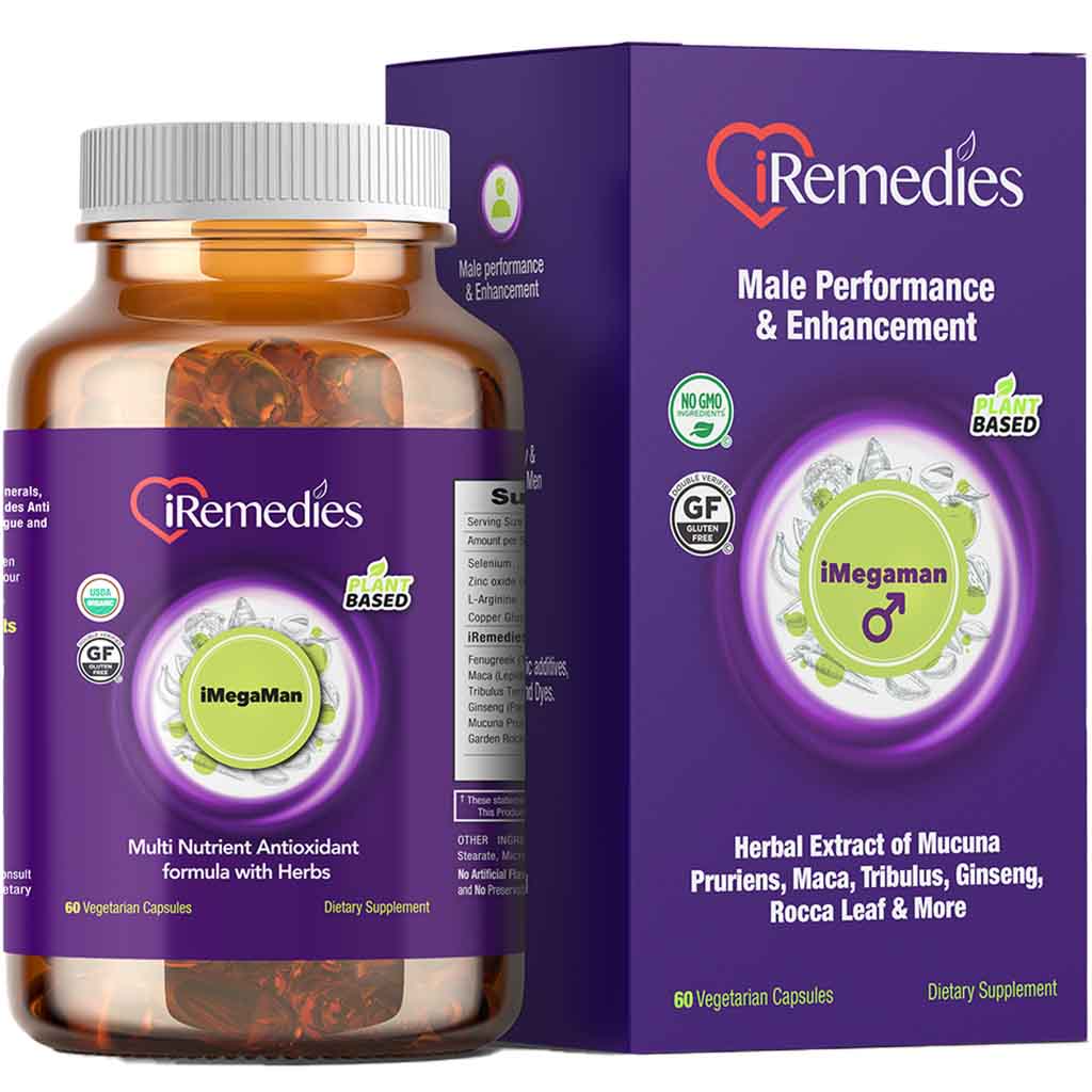 iRemedies iMegaMan Vegetarian Capsules, Gluten free, Pack of 60's