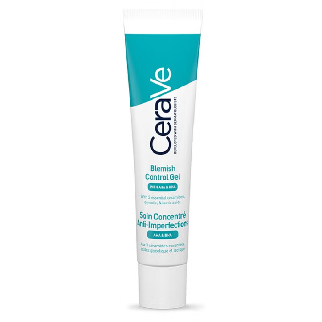 CeraVe Blemish Control Gel Facial Moisturiser For Acne & Blemishes With Glycolic Acid And Lactic Acid AHA/BHA 40ml