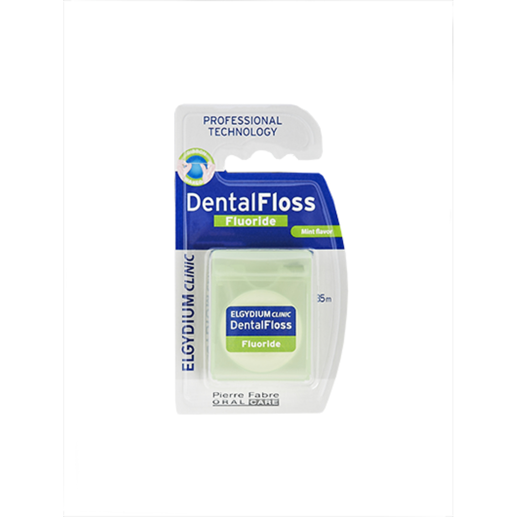 Elgydium Clinic Fluoride Dental Floss, Mint-Flavoured & Waxed, 35m