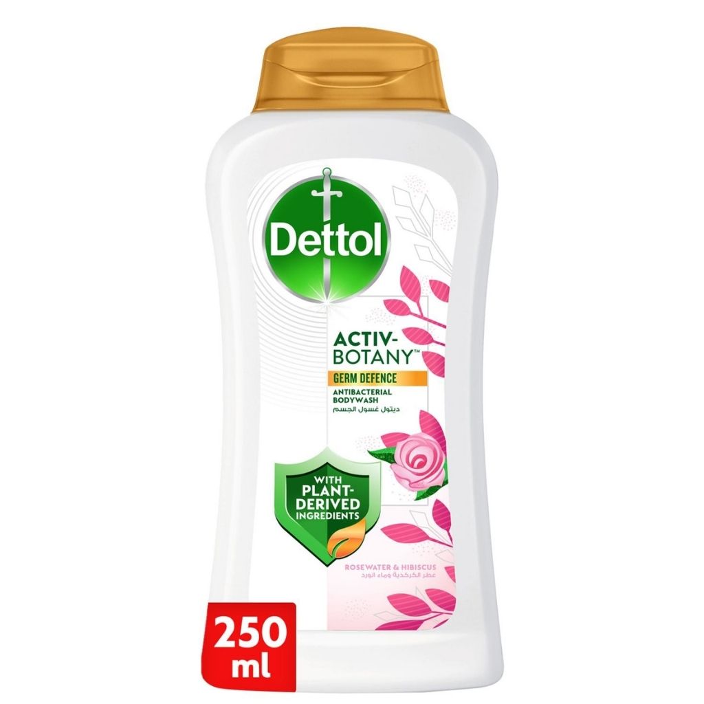 Dettol Activ-Botany Shower Gel & Body Wash, Rosewater & Hibiscus Scent, 250ml