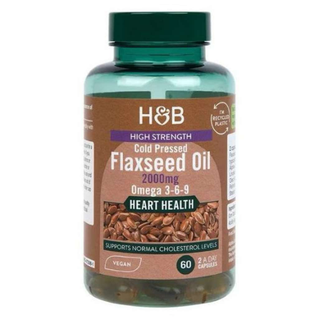 Holland & Barrett Vegan High Strength Flaxseed Triple Omega 3-6-9 Oil 60 Capsules