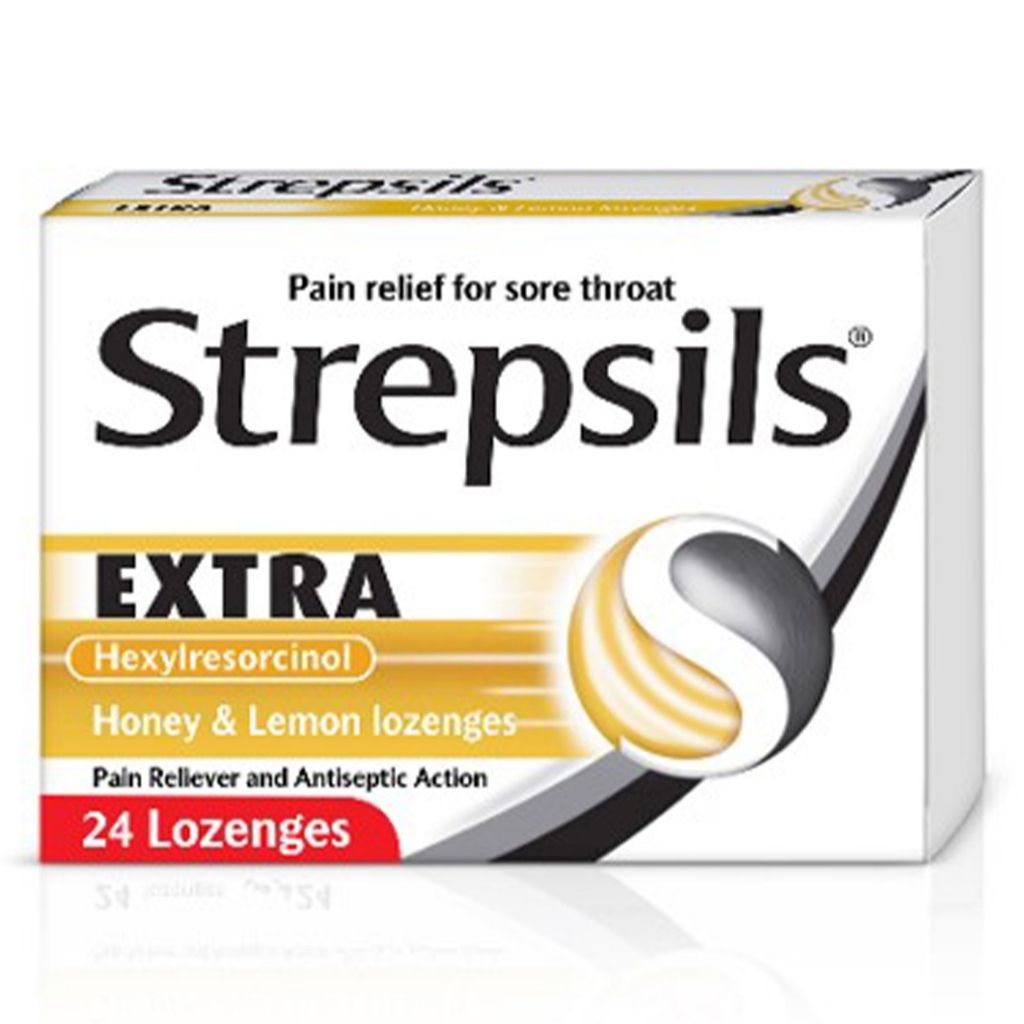 Strepsils Extra Honey & Lemon, Soothing Effective Relief from Sore Throats, 24 Lozenges