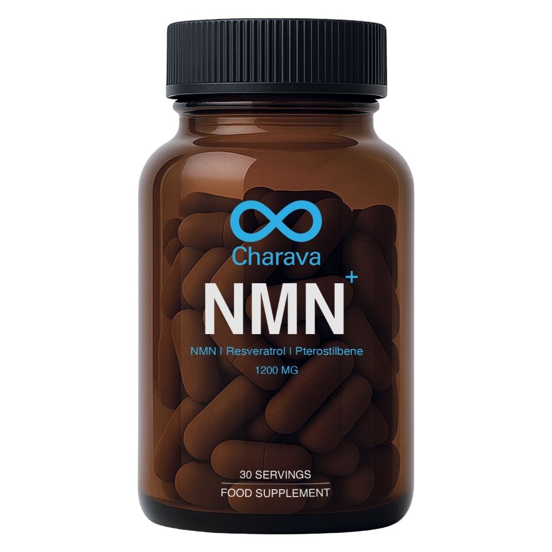 Charava 1200mg NMN Plus Resveratrol, Pterostilbene Capsules, Pack of 60's
