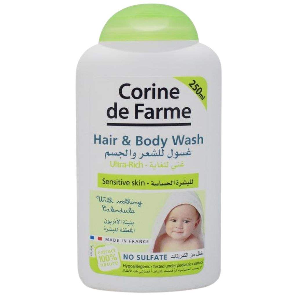 Corine de Farme Ultra Rich Hair & Body Wash For Baby, Sulfate Free For Sensitive Skin 250ml
