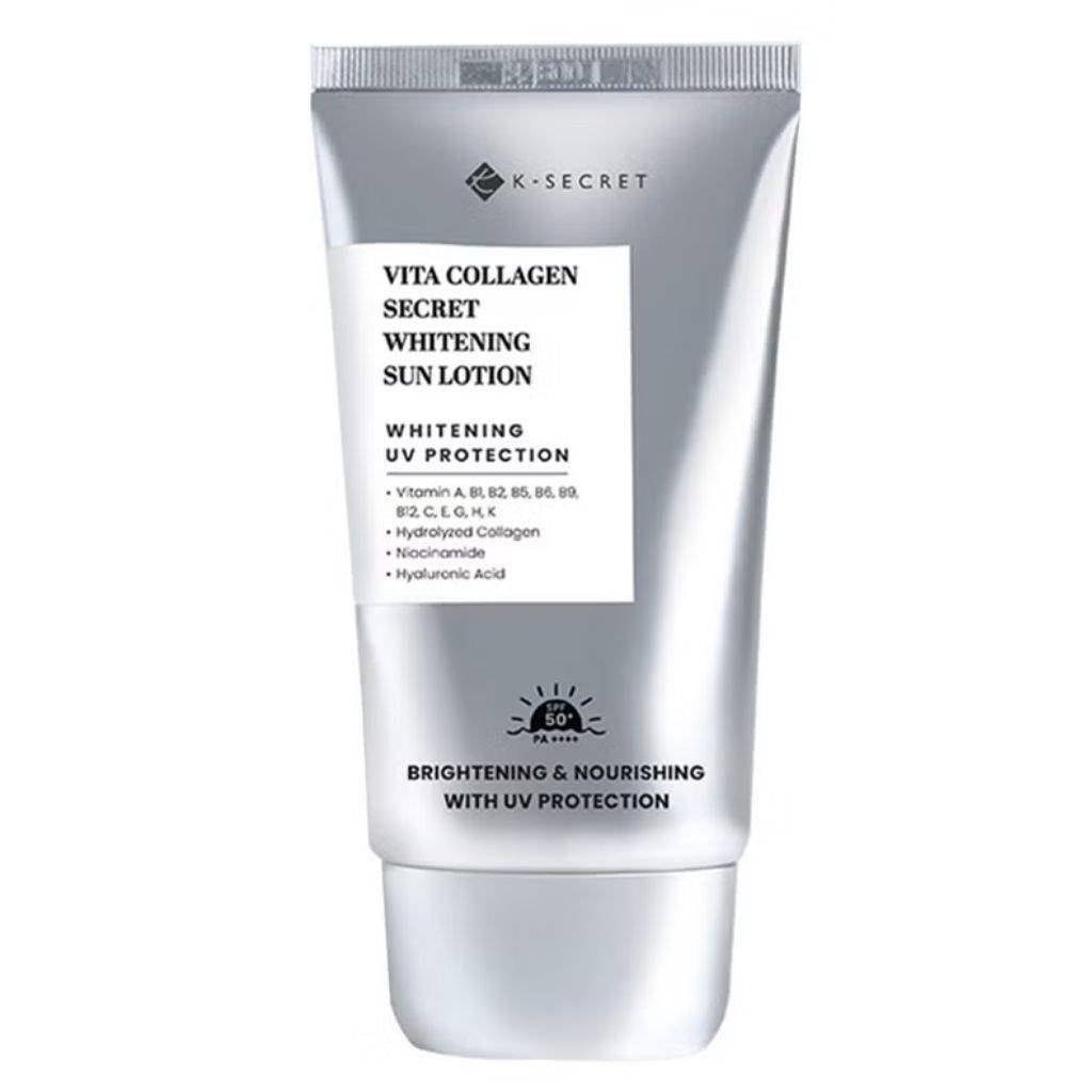 K-Secret Vita Collagen Secret Whitening SPF 50+ Sunscreen Lotion With Niacinamide, Korean Skincare 50ml