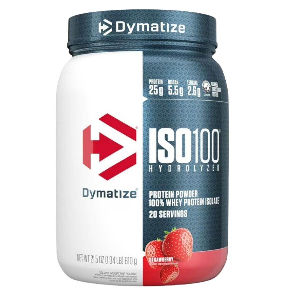 Dymatize ISO100 Hydrolyzed Whey Protein Powder, Strawberry 20 Servings 1.34lbs