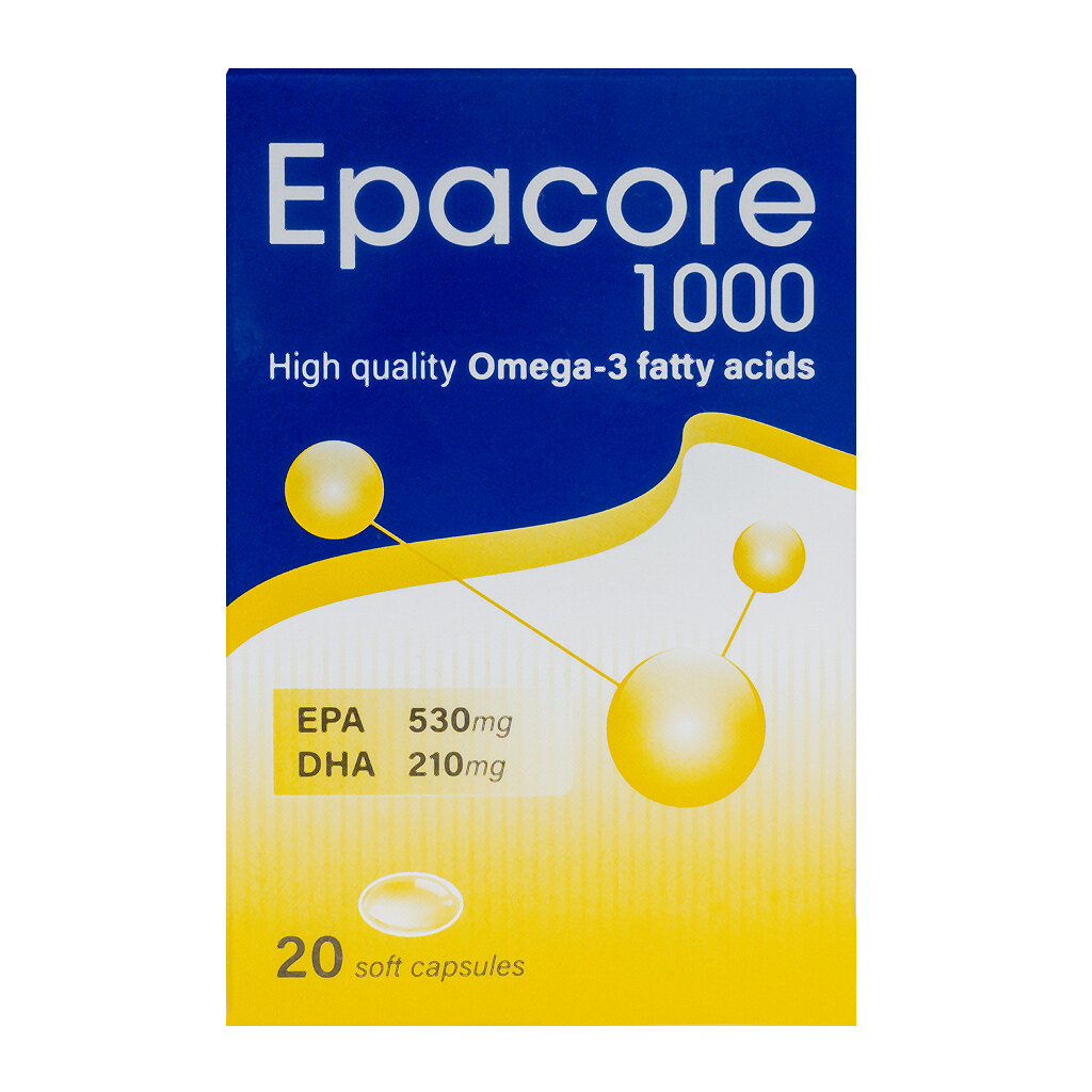 Epacore 1000 Omega-3 Fatty Acids Supplement Capsules, Pack of 20's