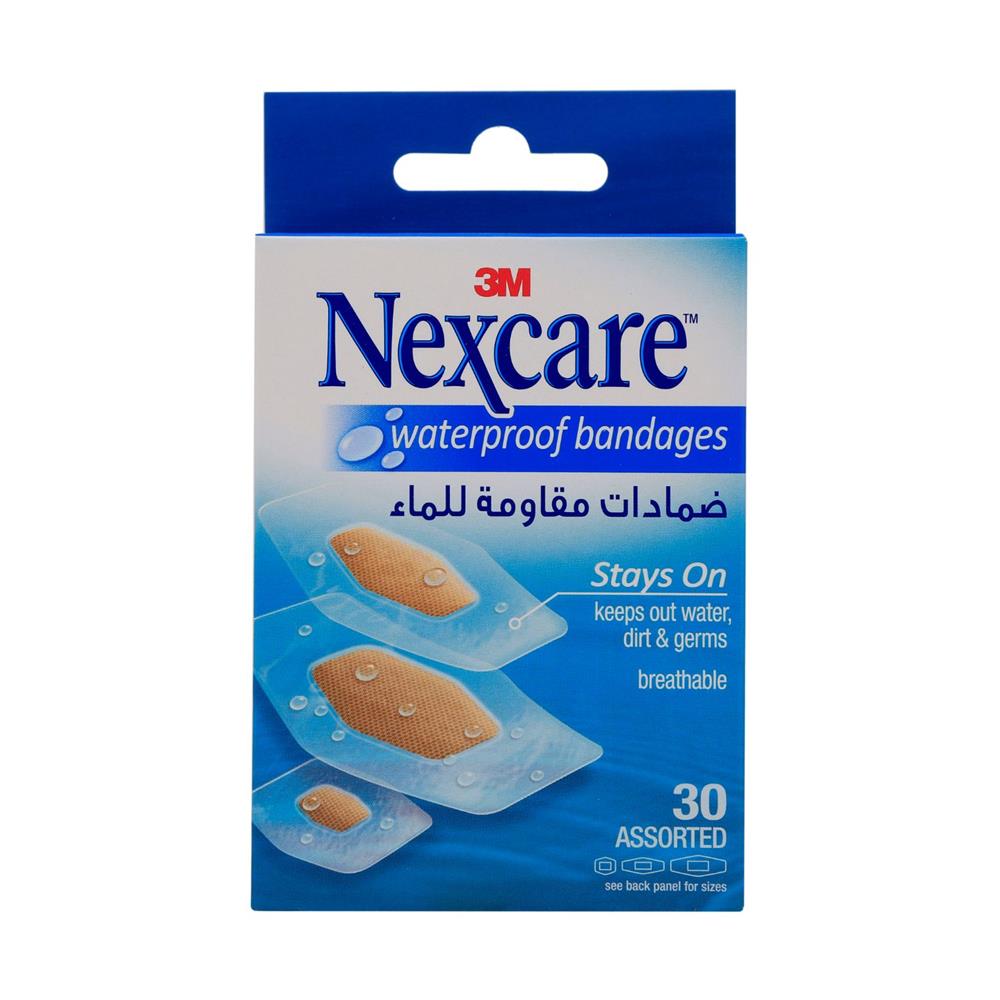 Back Image for 3M Nexcare Waterproof Bandages Assorted 30's