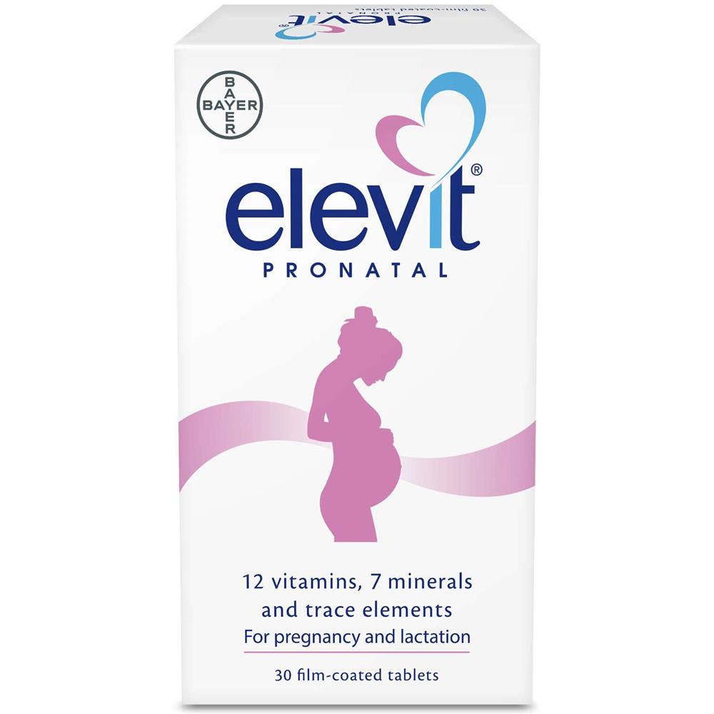 Back Image for Elevit Pronatal, Multivitamin Preparation with Minerals, for Women Before, During and After Pregnancy, Tablets 30's