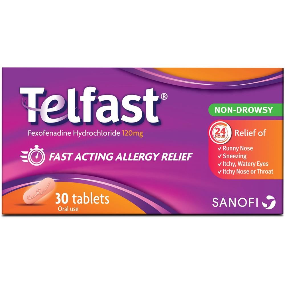 Back Image for Telfast 120mg Anti-Allergy Tablets for Quick Allergy Relief 30's