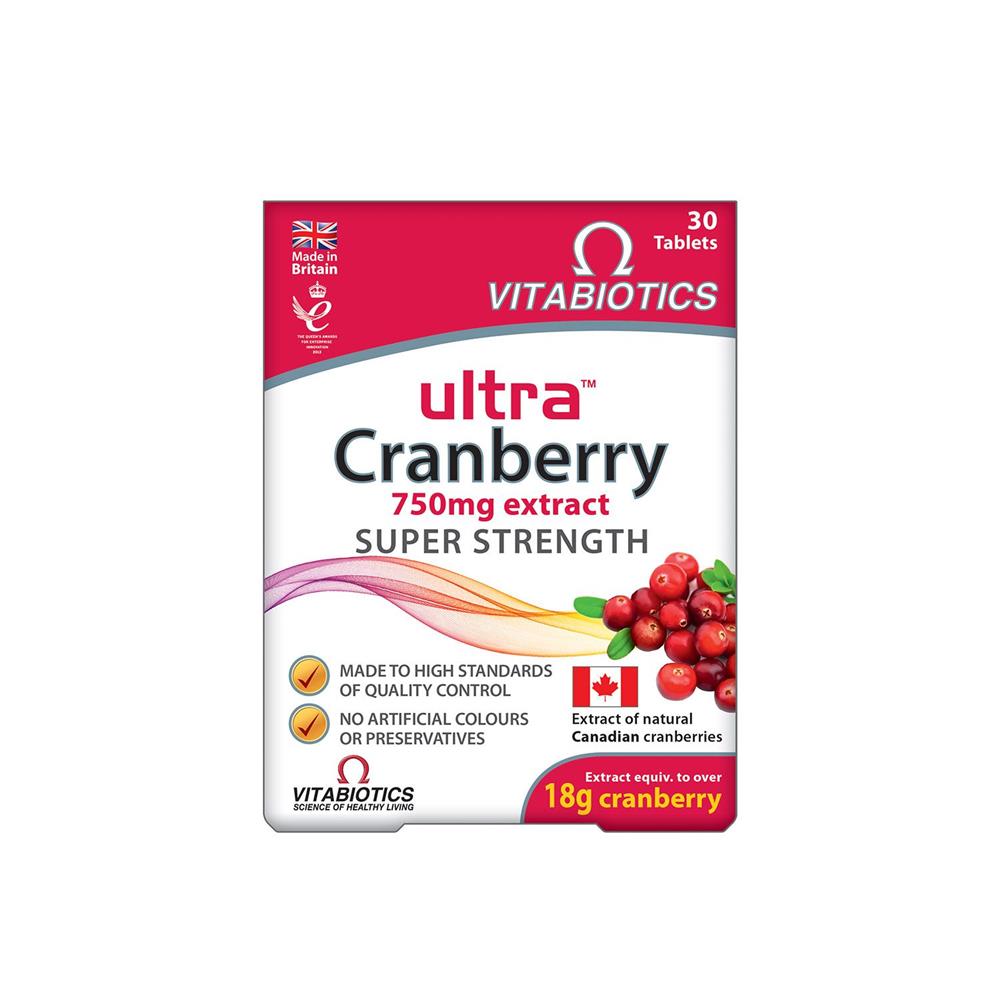 Back Image for Vitabiotics Ultra Cranberry 750mg Extract Super Strength Tablets 30's
