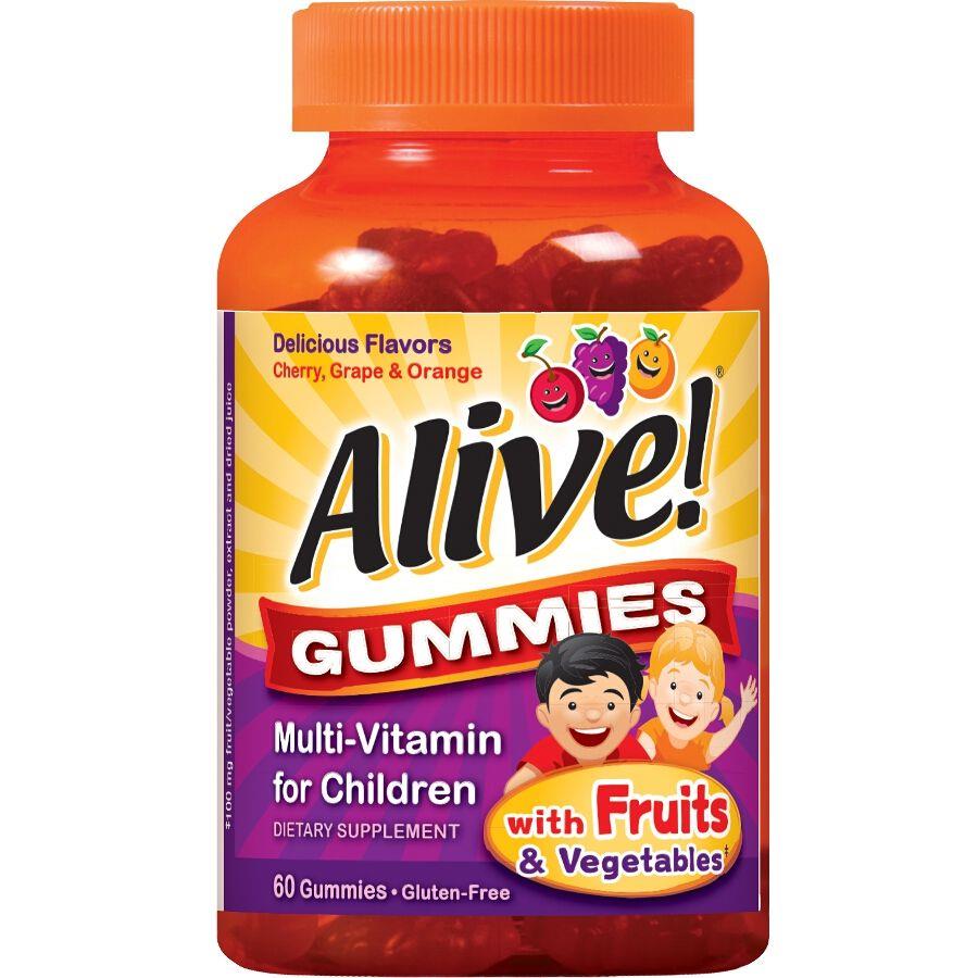 Product Image for Nature's Way Alive Gummies Multi-Vitamin for Children Cherry Orange & Grape Flavored Gummies 60's