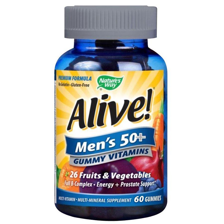 Back Image for Nature's Way Alive Men's 50+ Gummy Vitamins Great Fruit Flavors Gummies 60's