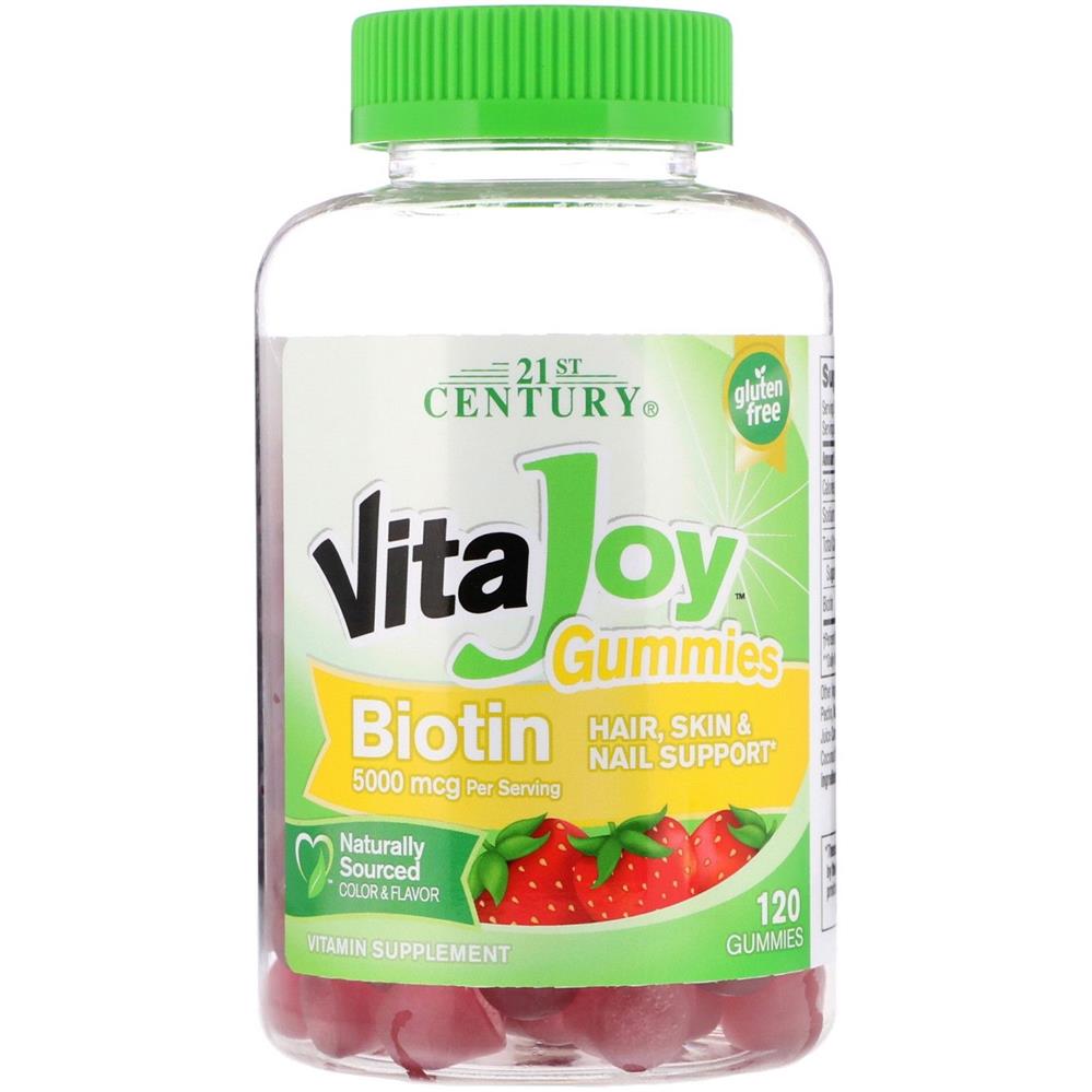 Back Image for 21St Century Vitajoy Biotin 5000mcg Gummies 60's