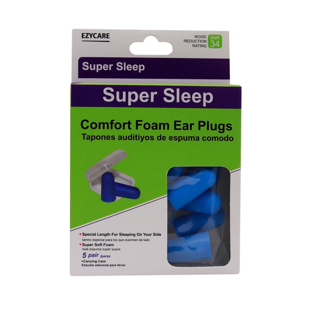 Back Image for Ezycare Super Sleep Comfort Foam Ear Plugs Pairs 5's
