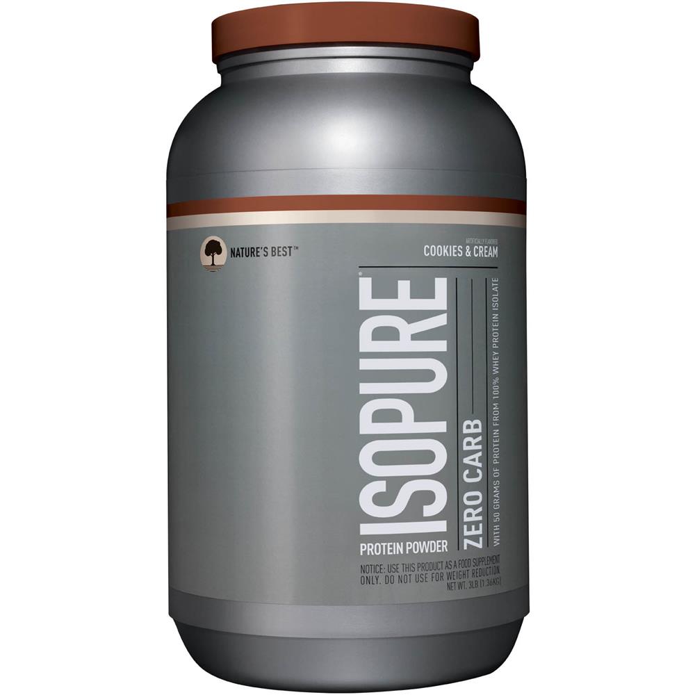 Back Image for Isopure Zero Carb Protein Powder 100% Whey Cookies & Cream 1.36kg