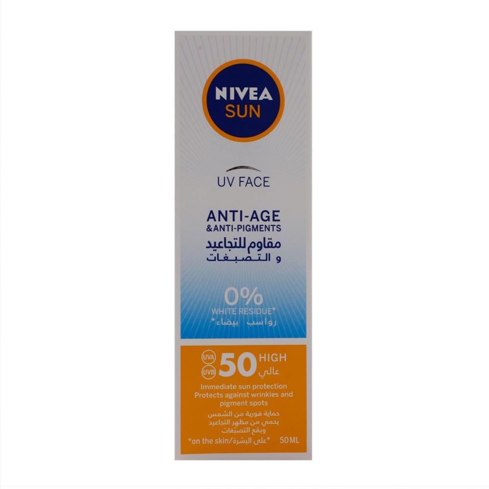 Back Image for Nivea Sun UV Face Anti-Age SPF50 Cream 50ml