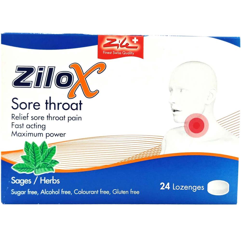 Back Image for Zilox Sore Throat Lozenges 24's