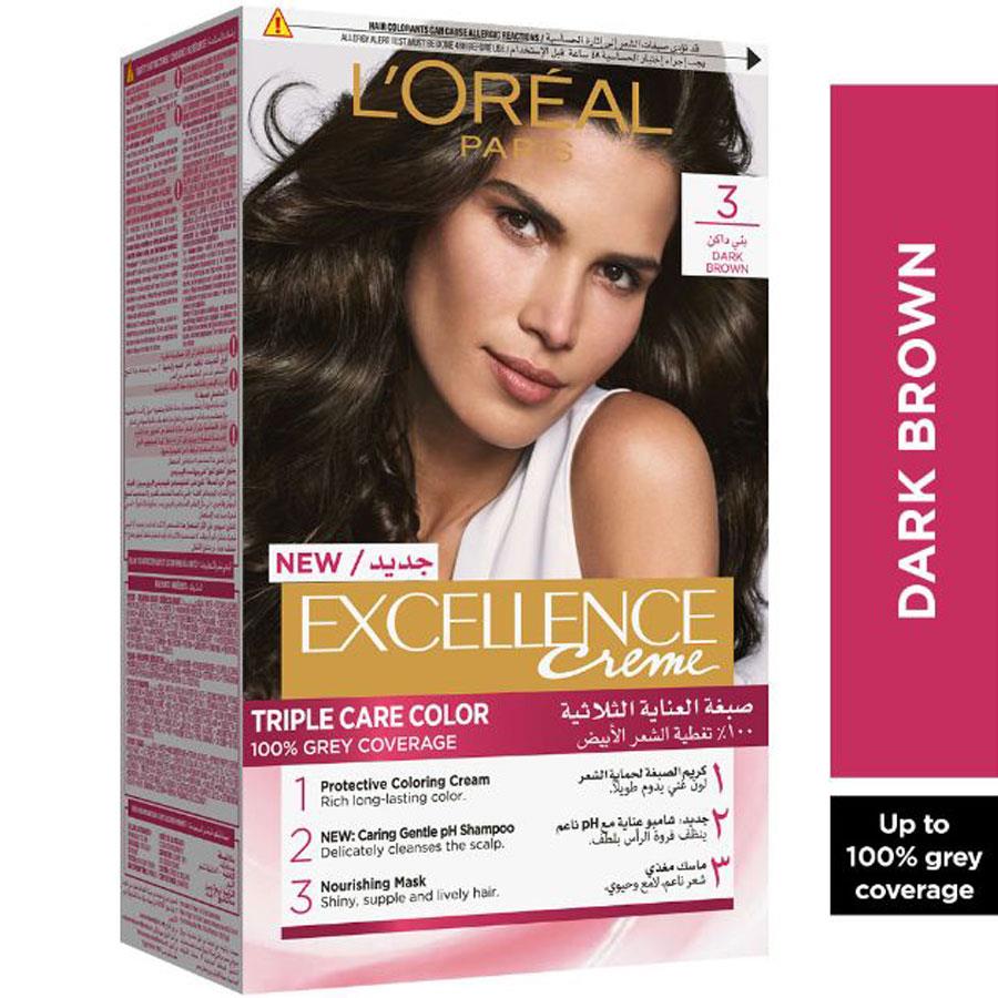 Back Image for Excellence Creme Permanent 3.0 Dark Brown