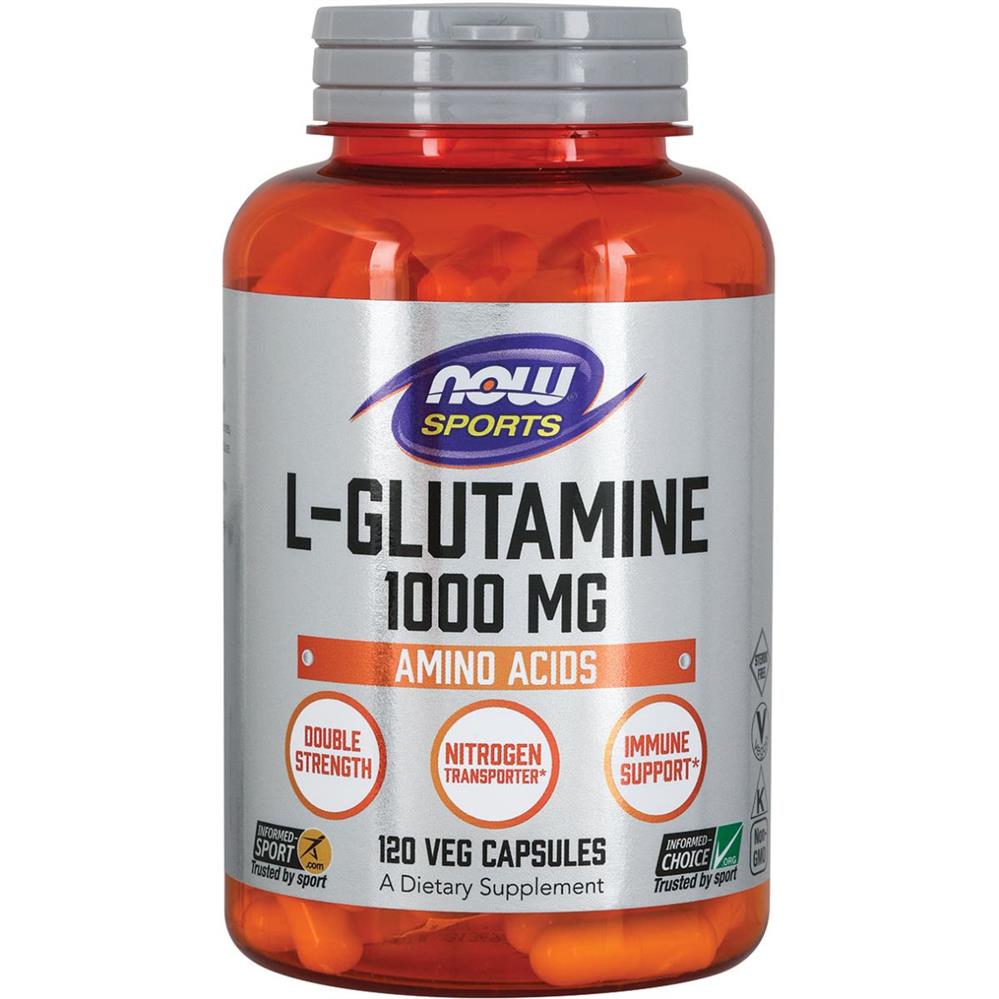 Now Sports Double Strength L-Glutamine 1000mg Veg Capsule, Pack of 120's