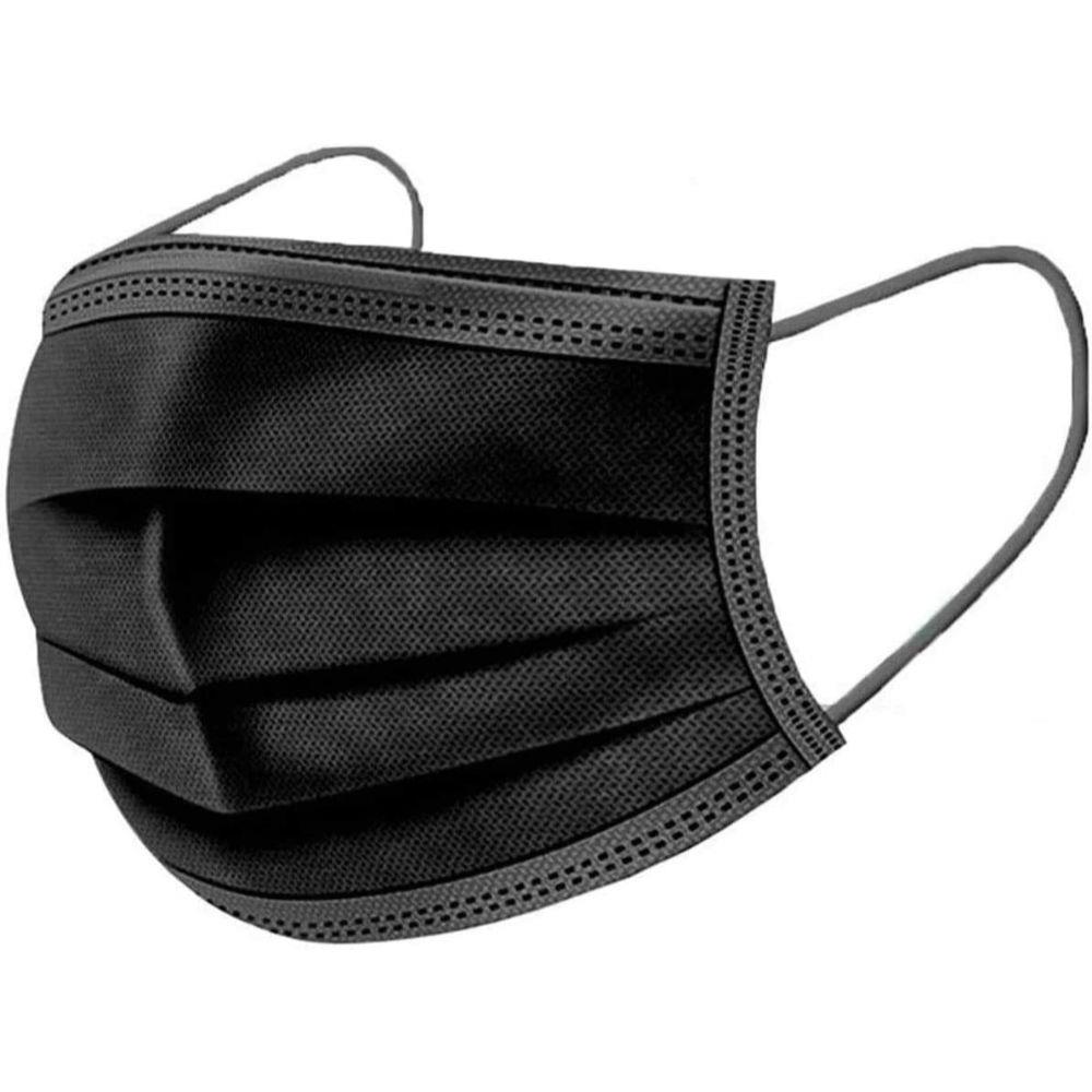 Back Image for 3Ply Disposable Opti-Tect Black Face Mask 50's