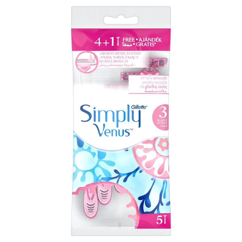 Back Image for Simply Venus 3 Razor with 3 Blades 4 razors + 1 Free
